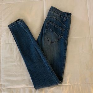 Blue spice skinny high waisted jeans
